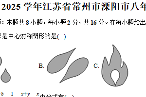 江苏省常州市溧阳市2024-2025学年下学期八年级期中数学试卷（含解析）