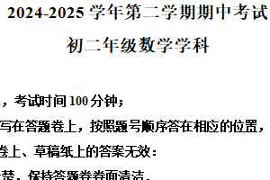 江苏省苏州工业园区金鸡湖学校2024-2025学年下学期八年级数学期中试卷（含解析）