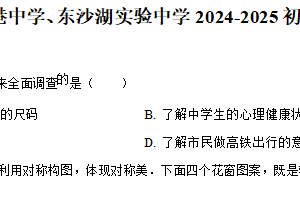 江苏省苏州工业园区星港中学、东沙湖实验中学2024-2025学年下学期八年级数学期中试题（含解析）