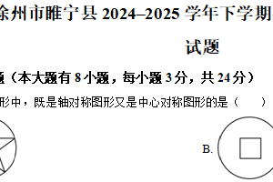 江苏省徐州市睢宁县2024–2025学年八年级下学期期中学情调研数学试题（含解析）