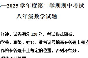江苏省盐城市建湖县2024-2025学年八年级下学期期中数学试题（含解析）