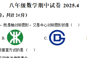 江苏省扬州市江都区邵樊片2024-2025学年下学期八年级数学期中试卷（含解析）