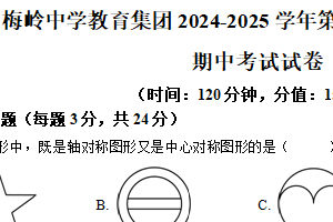 江苏省扬州市梅岭集团2024-2025学年八年级下学期4月期中考试数学试题（含解析）