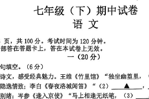 江苏省南京市鼓楼区南京师范大学附属中学树人学校2024-2025学年七年级下学期期中考试语文试题（无答案）