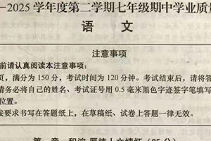 江苏省南通市如皋市2024-2025学年七年级下学期4月期中语文试题（含答案）