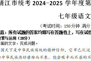 江苏省泰州市靖江市2024—2025学年七年级下学期期中考试语文试题（含答案）