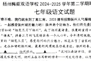 江苏省扬州市邗江区梅苑双语学校2024-2025学年七年级下学期期中考试语文试卷（无答案）