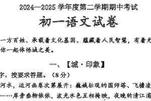 江苏省淮安市经济技术开发区开明中学2024-2025学年七年级下学期4月期中语文试题（含答案）
