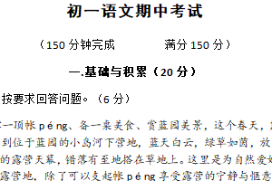 江苏省淮安外国语学校2024-2025学年七年级下学期期中考试语文试题（含答案）