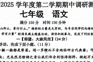 江苏省宿迁市宿城区2024-2025学年七年级下学期4月期中语文试题（含答案）