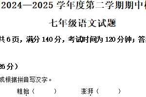 江苏省徐州市2024-2025学年七年级下学期期中语文试题（含解析）