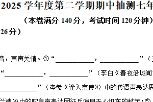 江苏省徐州市新沂市2024-2025学年七年级下学期期中语文试题（含解析）