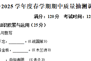 江苏省盐城市东台市第五教育联盟2024-2025学年七年级下学期期中语文试题（含解析）