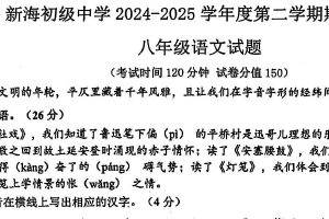 江苏省连云港市新海实验中学2024-2025学年八年级下学期期中语文试卷（无答案）