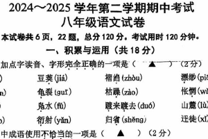 江苏省镇江市市属学校2024—2025学年八年级下学期期中考试语文试卷（无答案）