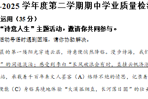 江苏省连云港市灌南县2024-2025学年八年级下学期期中语文试题（含解析）