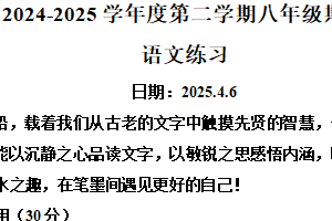 江苏省宿迁市沭阳县怀文中学2024-2025学年八年级下学期期中语文试题（含解析）
