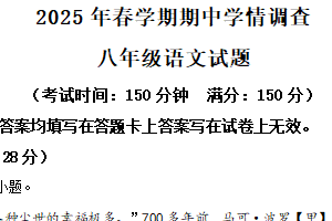 江苏省泰州市姜堰区2024-2025学年八年级下学期期中语文试题（含解析）