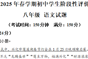 江苏省泰州市兴化市2024-2025学年八年级下学期期中语文试题（含解析）
