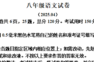 江苏省镇江市丹阳市2024-2025学年八年级下学期期中语文试题（含解析）
