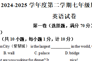 江苏省宿迁市宿豫区2024-2025学年七年级下学期4月期中考试英语试题（含解析）