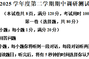 江苏省宿迁市宿城区2024-2025学年七年级下学期4月期中考试英语试题（含解析+听力音频）