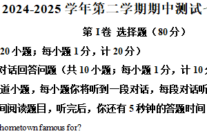 江苏省扬州市江都区实验初级中学2024-2025学年七年级下学期期中测试英语试卷（含解析）