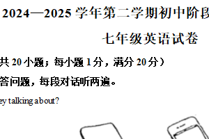江苏省镇江市京口区索普初级中学2024-2025学年七年级下学期期中考试英语试卷（含解析）
