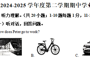 江苏省连云港市东海县2024-2025学年八年级下学期4月期中考试英语试题（含解析）