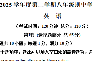 江苏省南通市如皋市联考2024-2025学年八年级下学期期中考试英语试卷（含解析）