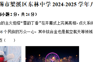 江苏省无锡市梁溪区东林中学2024-2025学年八年级下学期期中物理试卷（含解析）