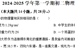 江苏省无锡市江阴市青阳镇2024-2025学年八年级下学期期中物理试题（含解析）