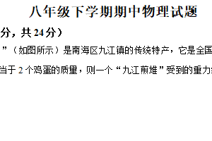 江苏省徐州市沛县五中集团联盟2024-2025学年八年级下学期期中物理试题（含解析）