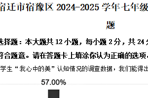 江苏省宿迁市宿豫区2024-2025学年七年级下学期期中道德与法治试题（含解析）