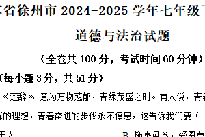 江苏省徐州市2024-2025学年七年级下学期期中道德与法治试题（含解析）