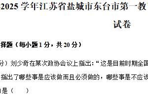 江苏省盐城市东台市第一教育联盟2024-2025学年八年级下学期期中历史试卷（含解析）