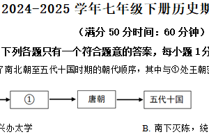 江苏省扬州市江都区八校2024-2025学年七年级下学期期中历史试题（含解析）