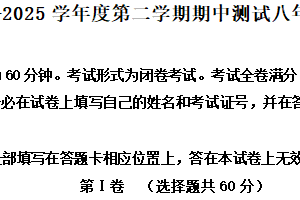 江苏省徐州市邳州市2024-2025学年八年级下学期期中历史试题（含解析）