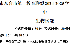 江苏省盐城市东台市第一教育联盟2024-2025学年七年级下学期期中生物试题（含解析）