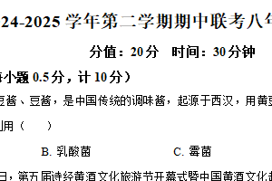 江苏省盐城市盐城经济技术开发联考2024-2025学年八年级下学期期中生物试题（含解析）