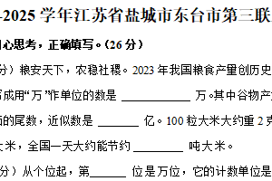 江苏省盐城市东台市第三联盟2024-2025学年四年级下学期4月期中数学试题（含解析）