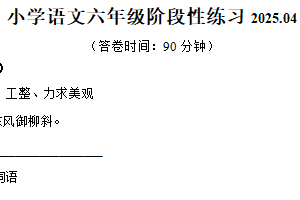2024-2025学年江苏省南京市江宁区统编版六年级下册期中考试语文试卷（含解析）