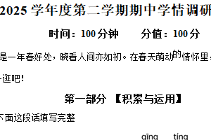 2024-2025学年江苏省宿迁市泗洪县统编版五年级下册期中考试语文试卷（含解析）