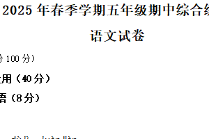 2024-2025学年江苏省宿迁市宿城区统编版五年级下册期中考试语文试卷（含解析）
