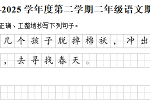 2024-2025学年江苏省宿迁市宿豫区二年级下学期期中测试语文试卷（含解析）