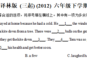 2024-2025学年江苏省徐州市泉山区译林版（三起）（2012）六年级下学期4月期中英语试卷（含解析）