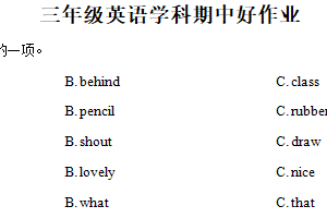 2024-2025学年江苏省宿迁市泗洪县译林版（三起）（2024）三年级下册期中测试英语试卷（含解析）