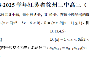 2024-2025学年江苏省徐州三中高三（下）质检数学试卷（含答案）
