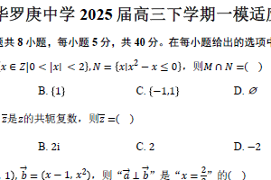 江苏省常州市华罗庚中学2024-2025学年高三（下）一模适应性测试数学试卷（含答案）