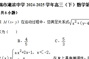 江苏省无锡市湖滨中学2024-2025学年高三下学期数学第4周阶段性训练模拟练习（含解析）